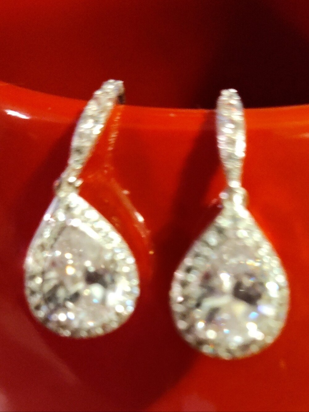 Dainty Rhinestone Teardrop Earrings
